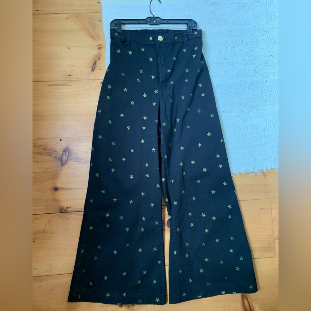Big Bud Press Bell Bottoms flare leg pants black with gold stars Mystery Sale